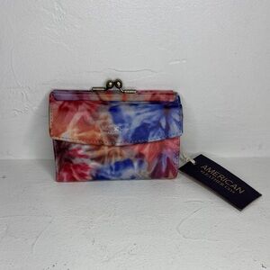 American Leather Co. Dana tie-dye leather kisslock wallet